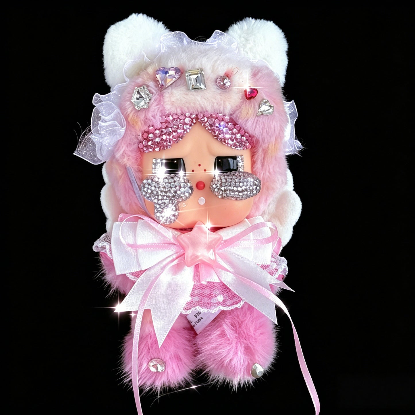 【popmart100%genuine product】crybaby pink diy diamond doll customization