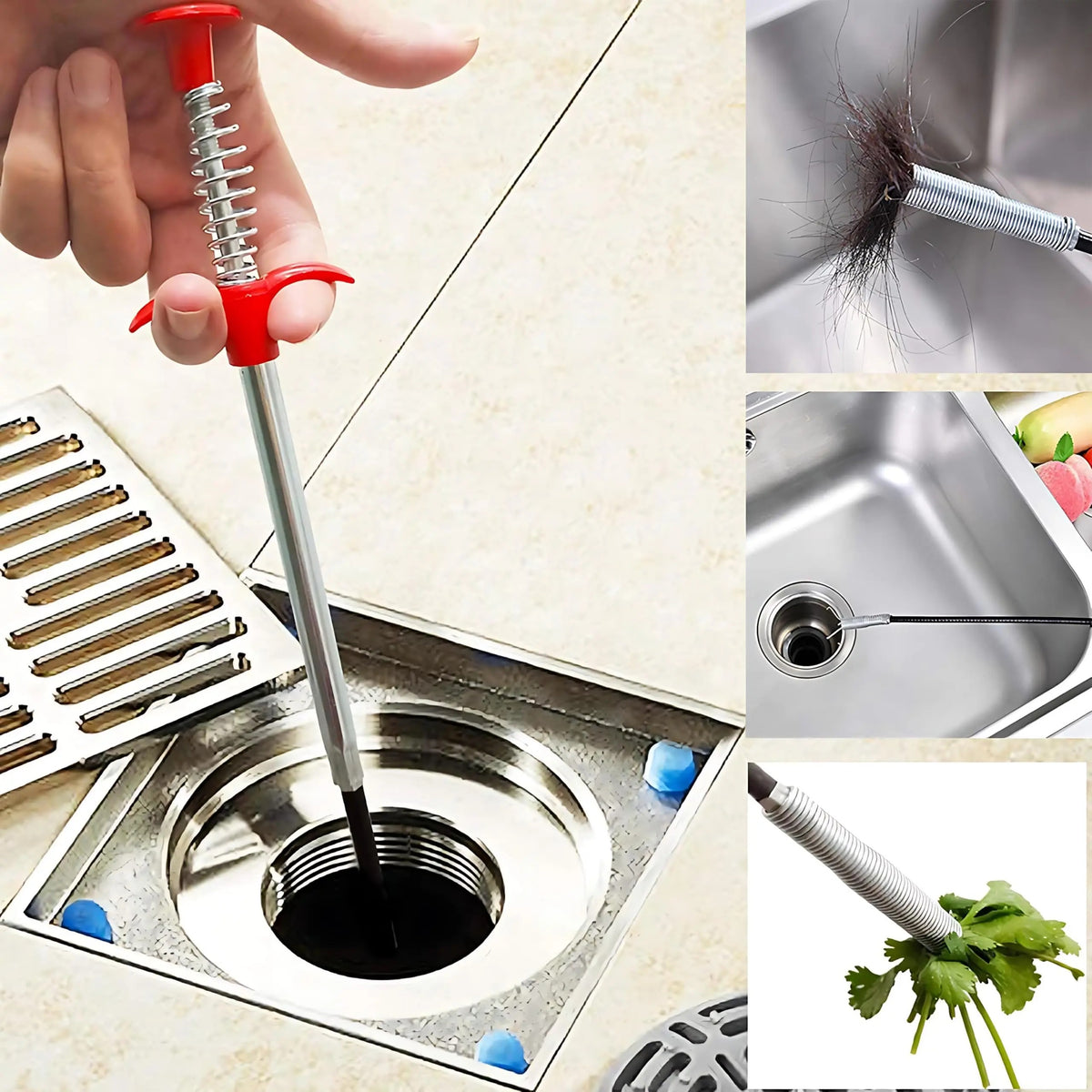 78.74-Inch Flexible Grabber Claw Reacher Tool - 4-Claw Bendable Hose, 0.7cm Bathroom Drain Clog Remover with Flexibility, Accessible to Narrow Places for Drain Cleaning Needs, 78.74 Inches