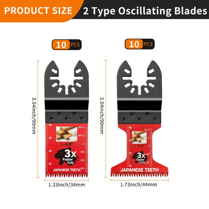 10/20/30/50 Pcs Multitool Professional Japanese Teeth Fast Cutting Oscillating Blade, Compatible with Major Tools, Durable Design, Heavy Duty