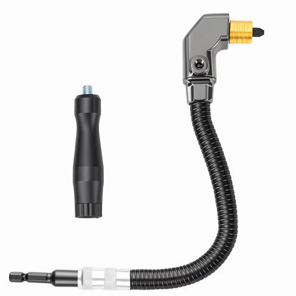 90-Degree Right Angle Drill Attachment, Swivel Corner Drill Adapter Tool for Confined Spaces, Heavy-Duty Electric Drill Extension for Furniture, Closets, and Woodworking