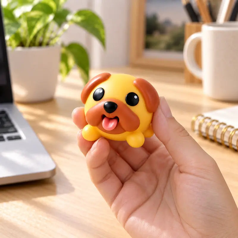 Funny Tongue Popping Pug Toy, Cute Squeeze Dog Fidget Toy, Soft Silicone Stress Relief Gadget, Novelty Desk Toy & Gift,Halloween Christmas Birthday Funny Gift