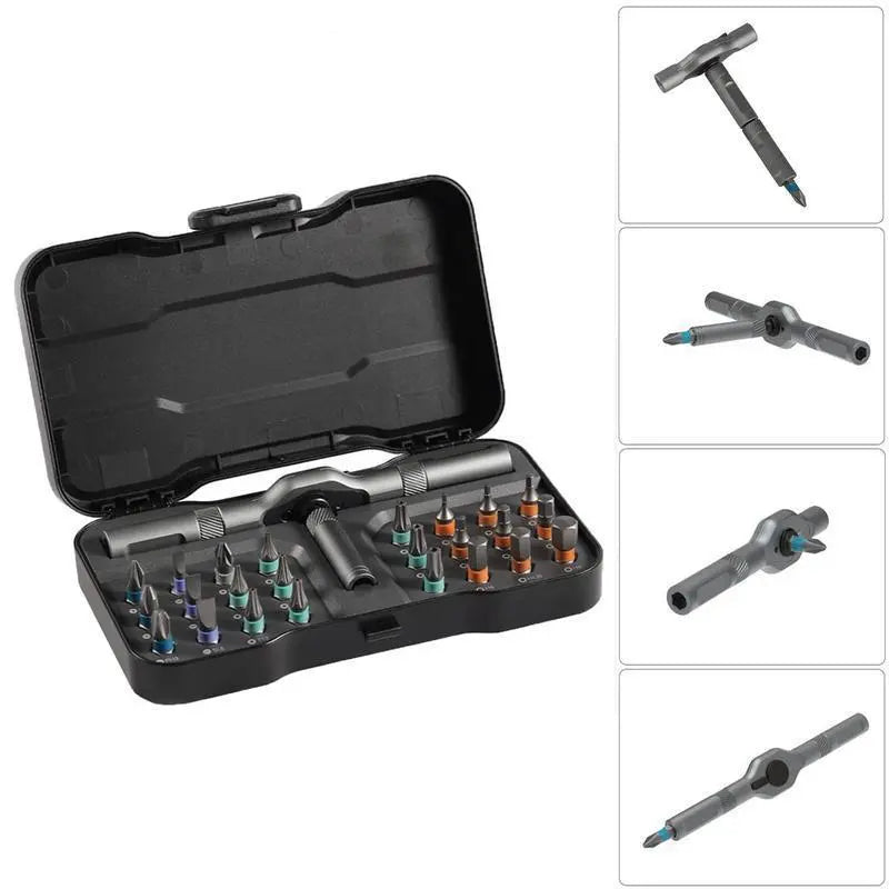 Ratchet Magetic Screwdriver Set, S2 Steel Precision Screwdriver Set - Removable Self Assembly Screwdriver Kit for Furniture Assembly and Repair - Gift for DIYer toolupgrade