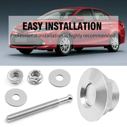 4Pcs Universal Anodizing Treatment Aluminum Quick-Release Lock Latches, 1.25-Inch Diameter Silver Easy-to-Use Anti-Aging Fasteners for Vehicles, Cabinets, Bumper, Hood, License Plate