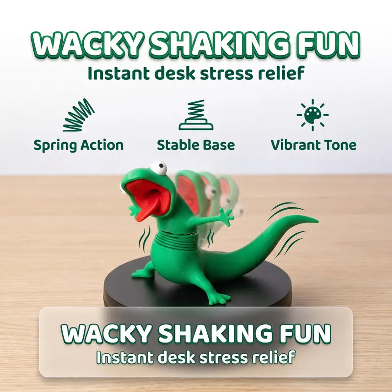 Wobbly Screaming Lizard Spring Toy, Funny Stress Relief Desk Decor, Cute Reptile Figurine, Unique Tabletop Accessory, Novelty Gift for Animal Lovers
