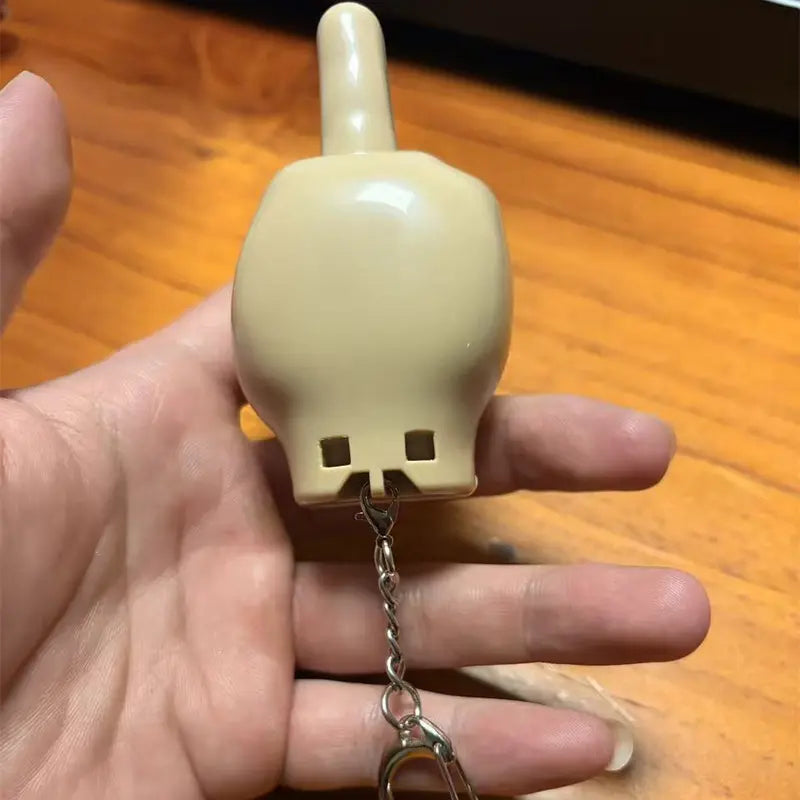 Retractable middle finger prank pendant 3-piece set, press-type keychain with uniquely designed mobile phone holder, personalized backpack pendant suitable for daily use