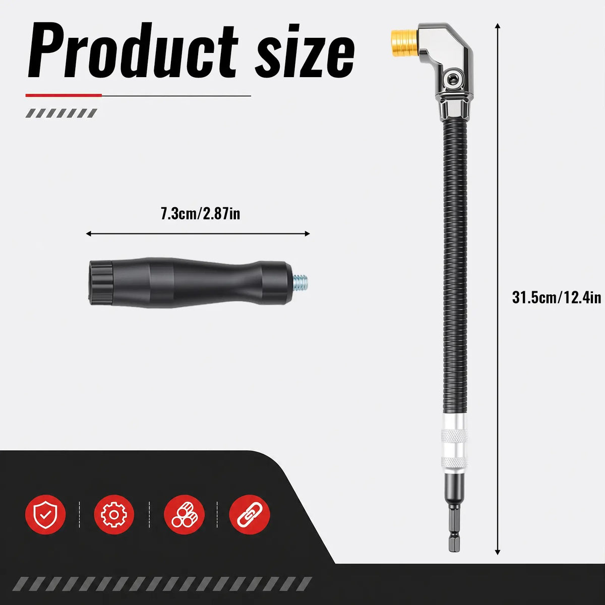 90-Degree Right Angle Drill Attachment, Swivel Corner Drill Adapter Tool for Confined Spaces, Heavy-Duty Electric Drill Extension for Furniture, Closets, and Woodworking