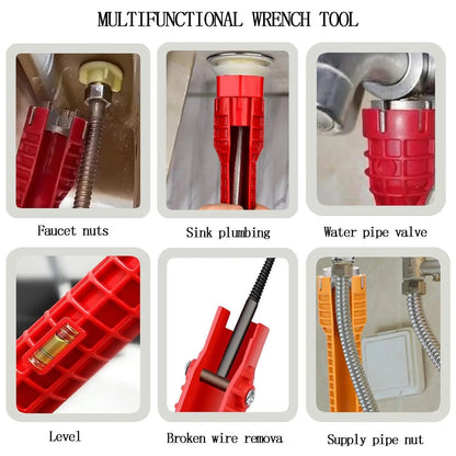 Multifunctional Faucet Ratchet Wrench Set, Sink Faucet Installer and Pipe Extractor Tool for Kitchen and Bathroom Plumbing #GLOBAL PICKS