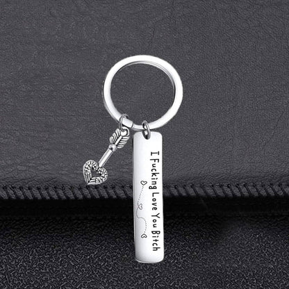 Llavero de mejores amigas para mujer, llavero de acero inoxidable grabado con la frase "I Fking Love You Bith" como regalo de cumpleaños, Navidad o amistad para tu mejor amiga, mejores amigas, bff.