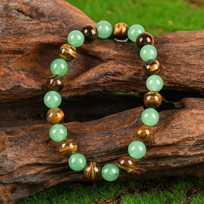 1 ud. Pulsera Arpurraina de Atracción de Dinero con Aventurina Verde y Ojo de Tigre - pulsera de la amistad azul, joyería de cuentas, pulsera de protección, regalo de aliento, pulsera artificial de moda del día, pulsera de cristal con cuentas Colorblock