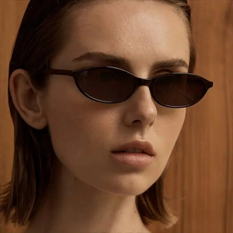 〖Verano a tope〗3 gafas de sol retro ovaladas para mujer, elegantes, estilo ojo de gato, de los 90, ligeras, con montura estrecha, modernas, con protección UV, gafas de sol vintage estilo chica rica, gafas de sol para mujer