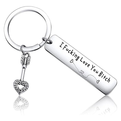 Llavero de mejores amigas para mujer, llavero de acero inoxidable grabado con la frase "I Fking Love You Bith" como regalo de cumpleaños, Navidad o amistad para tu mejor amiga, mejores amigas, bff.