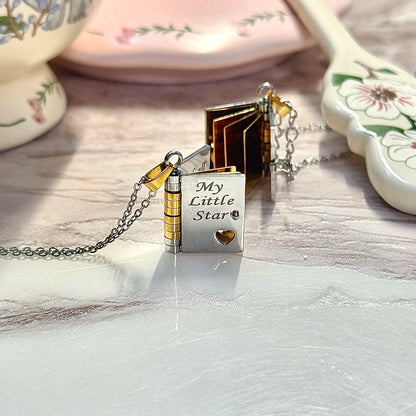 Best Mom Ever Book Necklace—the perfect gift choice for Mother's Day. Featuring a charming book-style design, it is meticulously crafted from rust-resistant 316 titanium steel—an ideal gift for Mom, a daughter, a son, or a loved one.