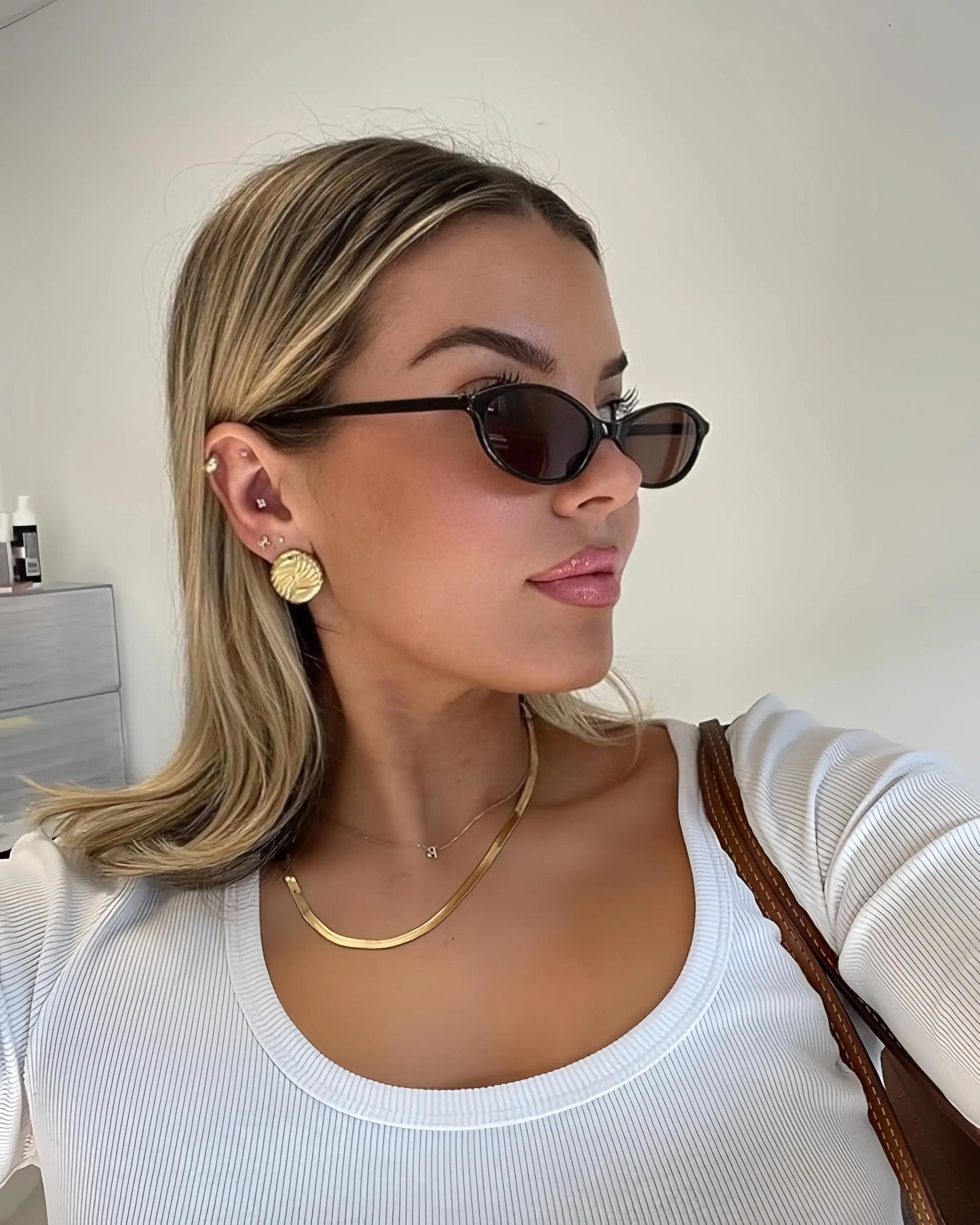 〖Verano a tope〗3 gafas de sol retro ovaladas para mujer, elegantes, estilo ojo de gato, de los 90, ligeras, con montura estrecha, modernas, con protección UV, gafas de sol vintage estilo chica rica, gafas de sol para mujer