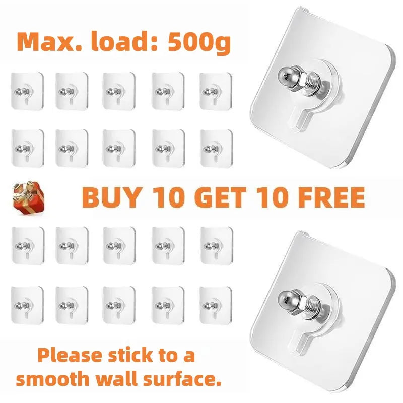COMPRA 10 LLEVA 10 GRATIS 20 Ganchos Adhesivos para Marcos, de Montaje en Pared, Autoadhesivos, Adecuados para la Decoración de Baños y Cocinas