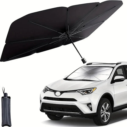 Parasol portátil para parabrisas de coche, paraguas plegable para enfriamiento de parabrisas para uso diario, accesorios exteriores de coche, parasoles para coche