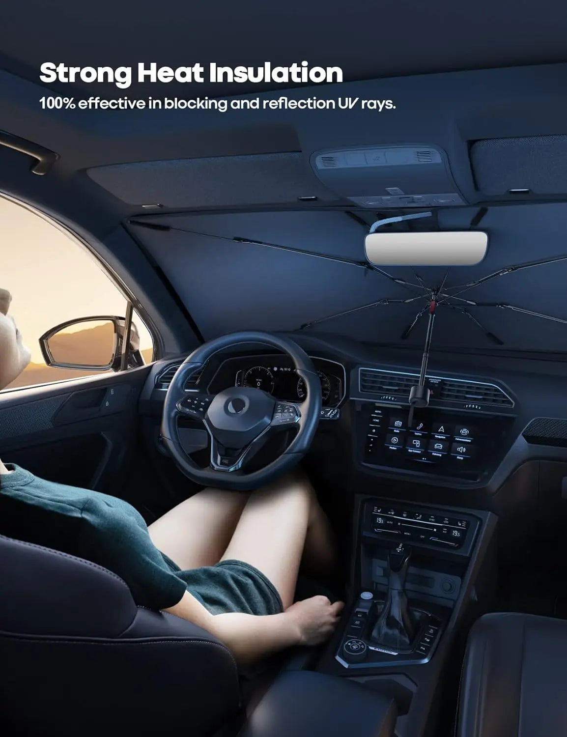 Parasol portátil para parabrisas de coche, paraguas plegable para enfriamiento de parabrisas para uso diario, accesorios exteriores de coche, parasoles para coche