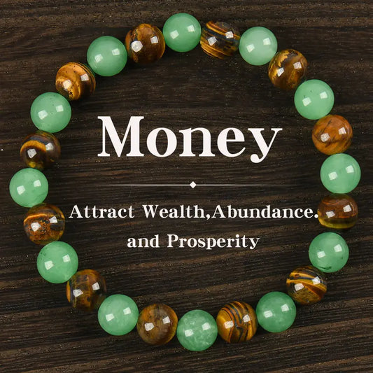 1 ud. Pulsera Arpurraina de Atracción de Dinero con Aventurina Verde y Ojo de Tigre - pulsera de la amistad azul, joyería de cuentas, pulsera de protección, regalo de aliento, pulsera artificial de moda del día, pulsera de cristal con cuentas Colorblock