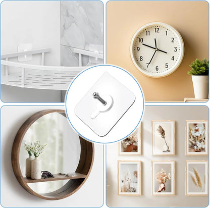 COMPRA 10 LLEVA 10 GRATIS 20 Ganchos Adhesivos para Marcos, de Montaje en Pared, Autoadhesivos, Adecuados para la Decoración de Baños y Cocinas