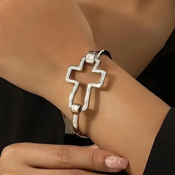 Cute Cross Design Bangle Bracelet Fashion Jewelry for Party Daily Clothing Decor Trendy All-match Exquisite Jewelry for Birthday Gift