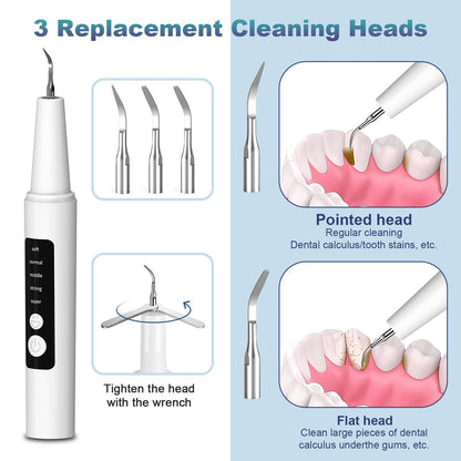 Ultrasonic Dental Plaque Remover for Humans & Pets - Professional Teeth Cleaning Kit for Tartar & Stain Removal, Safe & Gentle Electric Toothbrush for Cats, Dogs and People #SummerVibes