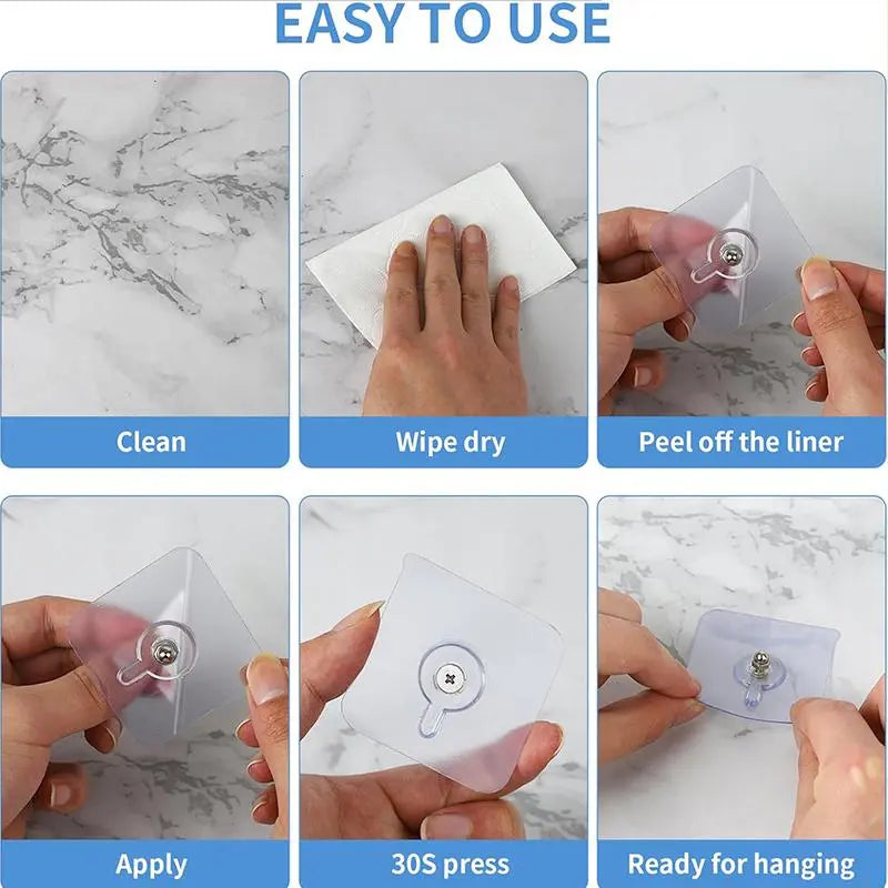 COMPRA 10 LLEVA 10 GRATIS 20 Ganchos Adhesivos para Marcos, de Montaje en Pared, Autoadhesivos, Adecuados para la Decoración de Baños y Cocinas