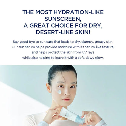 [SKIN1004 Official Shop] Hyalu-Cica Water-Fit Sun Serum UV 50ml (OTC) - Lightweight Sunscreen for Daily Use, Korean Sunscreen, Watery and Creamy Texture, Sunscreen for Sensitive Skin