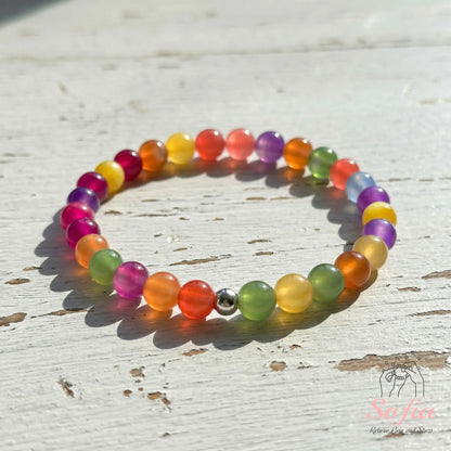Dopamine Necklace - Rainbow Beaded Choker - UV Reactive Necklace Waterproof - Summer Jewelry Stainless Steel, Stackable tiktokshopspringglowup