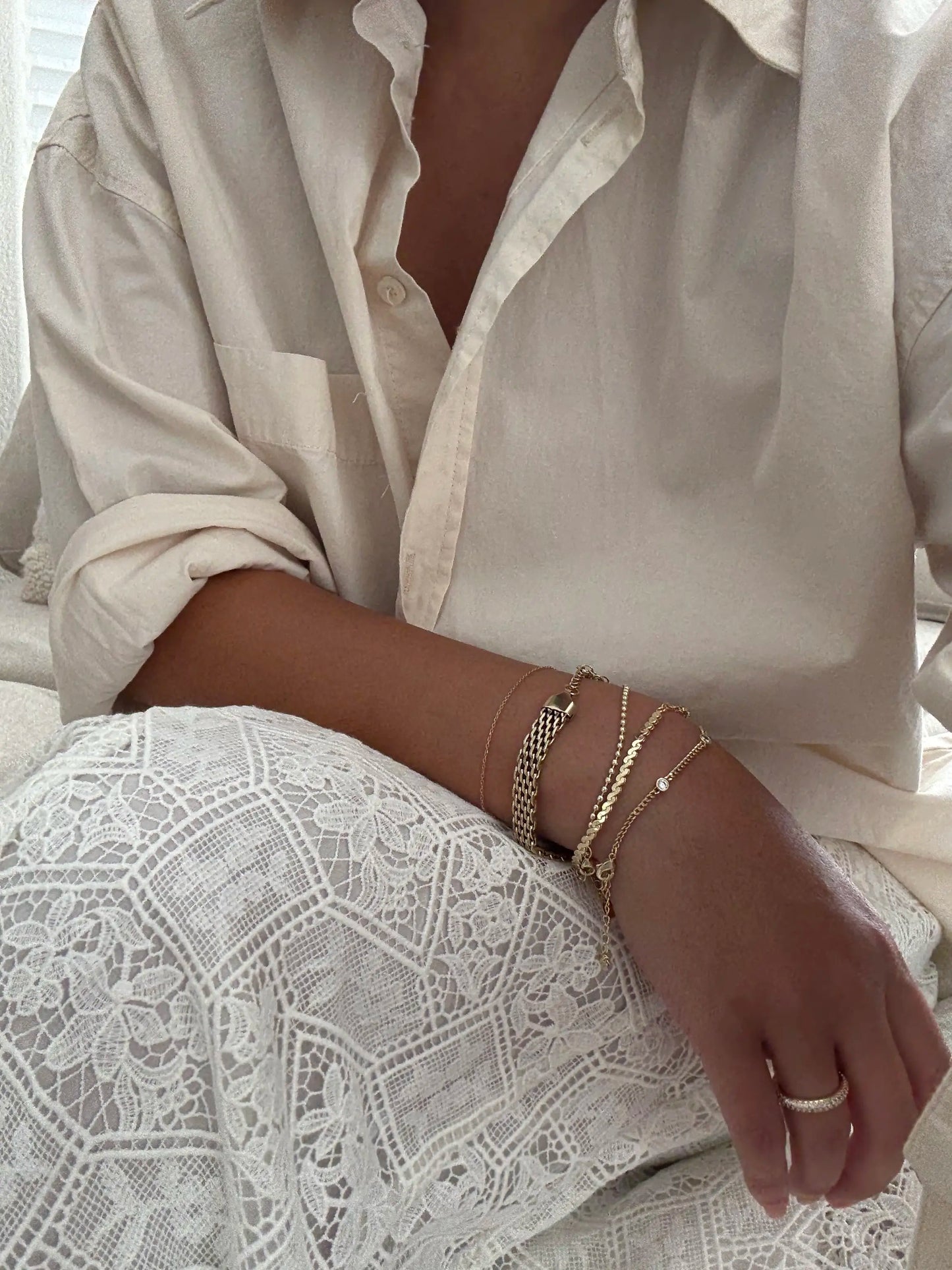 Waterproof Chunky Chain Bracelet for Women - 14K Gold Plated Trendy Adjustable Chain Bracelet - Lightweight Stainless Steel Jewelry