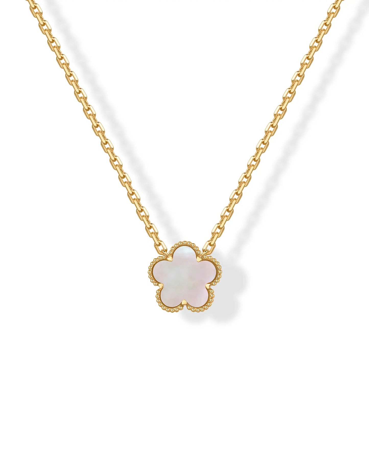 Gold Plated Clover Necklaces for Women - Black Onyx & Mother of Pearl Gemstone Pendant Necklace - Adjustable Chain Hypoallergenic Jewelry Gifts