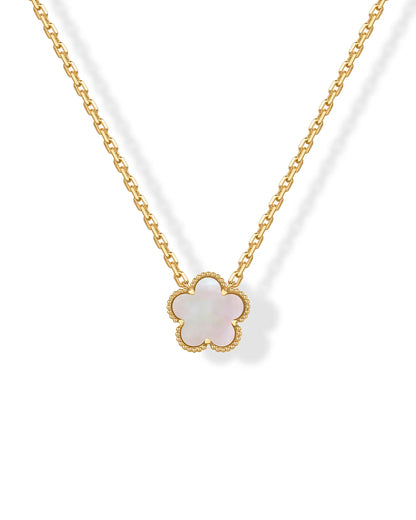 Gold Plated Clover Necklaces for Women - Black Onyx & Mother of Pearl Gemstone Pendant Necklace - Adjustable Chain Hypoallergenic Jewelry Gifts