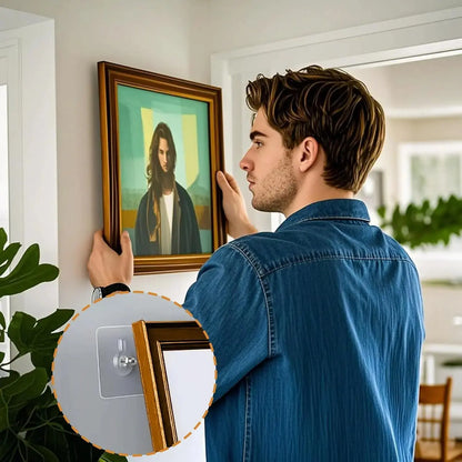 COMPRA 10 LLEVA 10 GRATIS 20 Ganchos Adhesivos para Marcos, de Montaje en Pared, Autoadhesivos, Adecuados para la Decoración de Baños y Cocinas