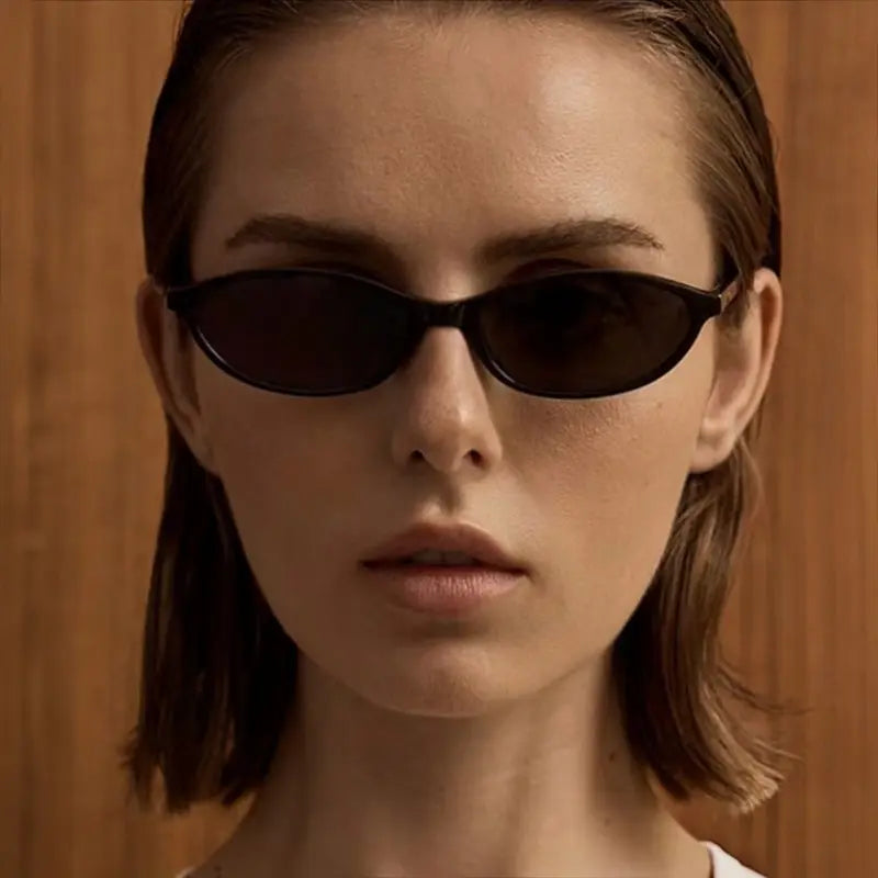 〖Verano a tope〗3 gafas de sol retro ovaladas para mujer, elegantes, estilo ojo de gato, de los 90, ligeras, con montura estrecha, modernas, con protección UV, gafas de sol vintage estilo chica rica, gafas de sol para mujer