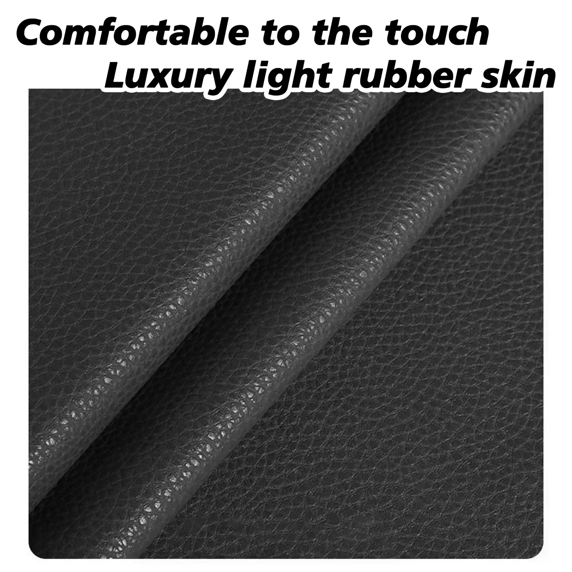 Close up of soft black faux suede leather surface