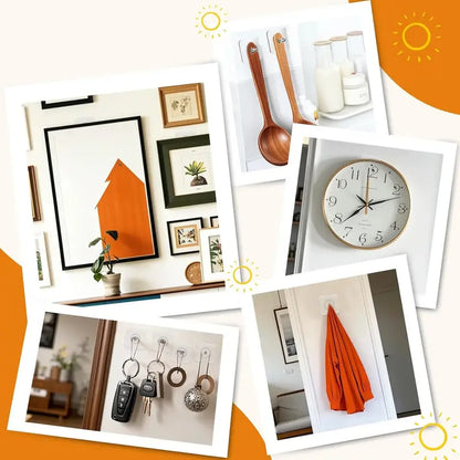 COMPRA 10 LLEVA 10 GRATIS 20 Ganchos Adhesivos para Marcos, de Montaje en Pared, Autoadhesivos, Adecuados para la Decoración de Baños y Cocinas