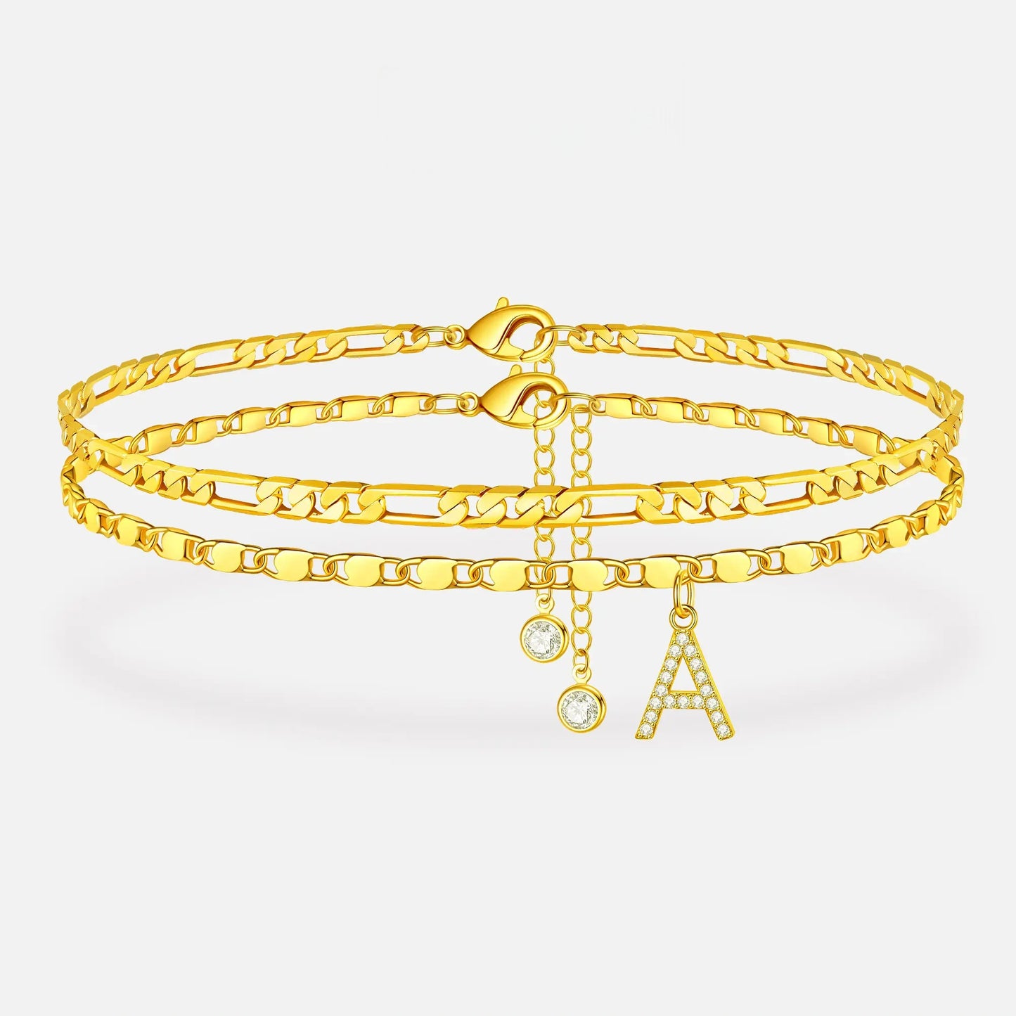 Tobilleras para mujer con delicada cadena y colgante de inicial, hipoalergénicas, con letras de la A a la Z, regalos para niñas, moderno, tamaño ajustable, impermeable, accesorios de disfraz
