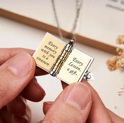 Best Mom Ever Book Necklace—the perfect gift choice for Mother's Day. Featuring a charming book-style design, it is meticulously crafted from rust-resistant 316 titanium steel—an ideal gift for Mom, a daughter, a son, or a loved one.