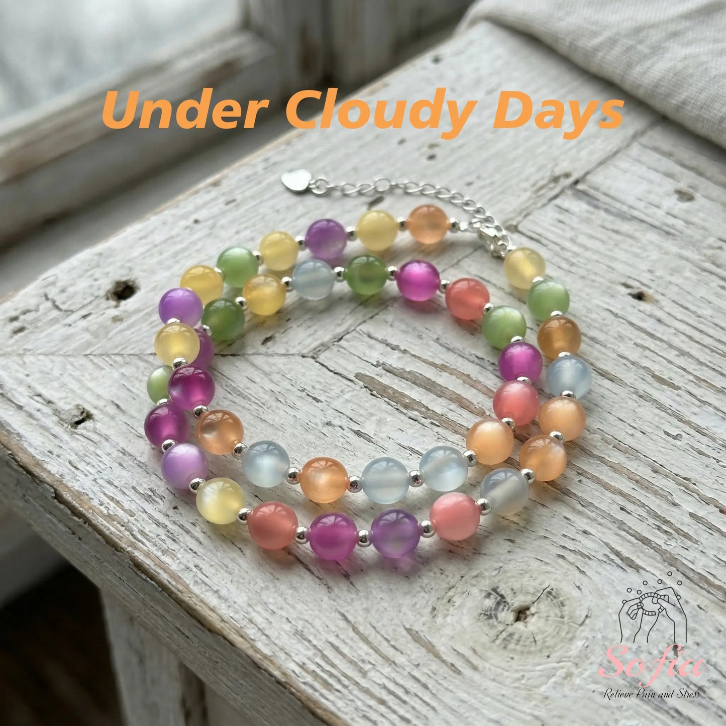 Dopamine Necklace - Rainbow Beaded Choker - UV Reactive Necklace Waterproof - Summer Jewelry Stainless Steel, Stackable tiktokshopspringglowup