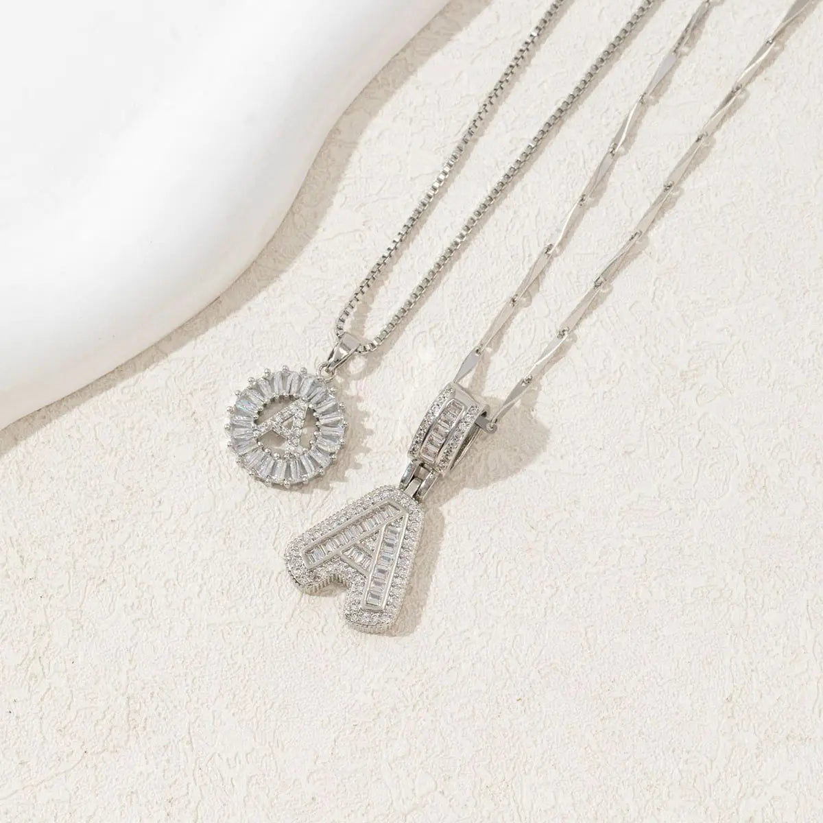 2 Pack Initial Necklaces Letter Pendant Necklaces 14K Gold Plated Alphabet Necklaces with Adjustable 17''-19'' Chain for Women Mother’s Day Gift