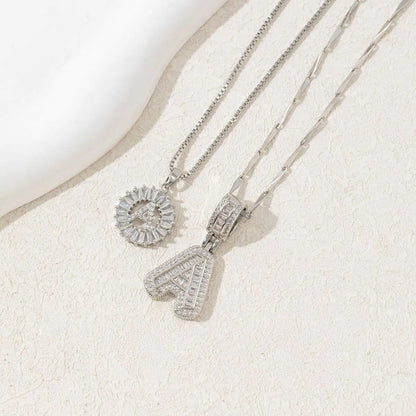 2 Pack Initial Necklaces Letter Pendant Necklaces 14K Gold Plated Alphabet Necklaces with Adjustable 17''-19'' Chain for Women Mother’s Day Gift