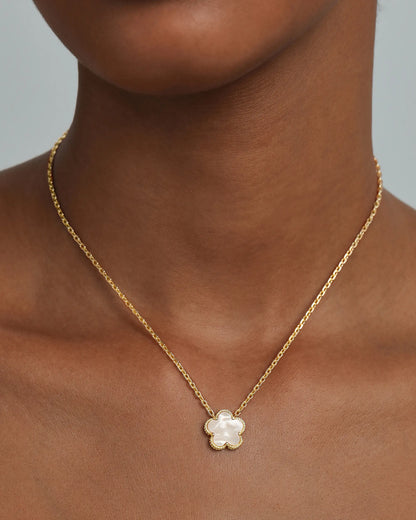 Gold Plated Clover Necklaces for Women - Black Onyx & Mother of Pearl Gemstone Pendant Necklace - Adjustable Chain Hypoallergenic Jewelry Gifts