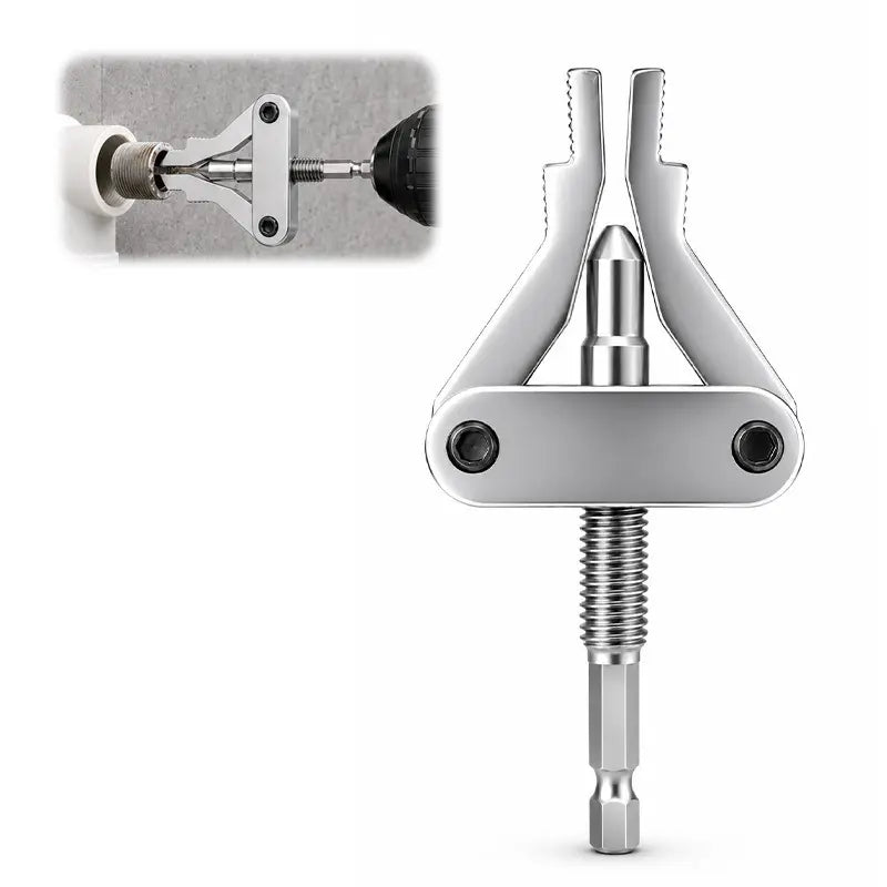 Broken Pipe Thread Extractor, Universal 1/2" 3/4" 1" Pipe Nipple Remover, Drill Powered Broken Thread Removal Tool for Rusty Faucet & Pipe Nipples