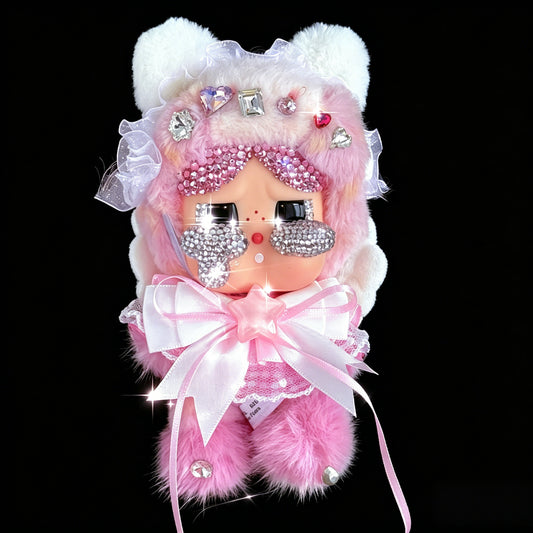 【popmart100%genuine product】crybaby pink  diy diamond doll customization
