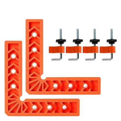 4PCS Right Angle Clamp Kit – for picture frames, boxes, Furniture, Home, cabinets or drawers & stone positioning; multi-surface adjustable fastening tool