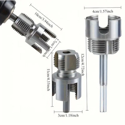 3-Piece Heavy-Duty Alloy Pipe Threading Tool Set - 1/2", 3/4", 1" Internal/External Threads, Electric Drill Compatible PVC/Plastic Pipe Threading Tool, Suitable for DIY and Professional Plumbing Installations (Compatible with PPR, MPP Pipes)Summervibes