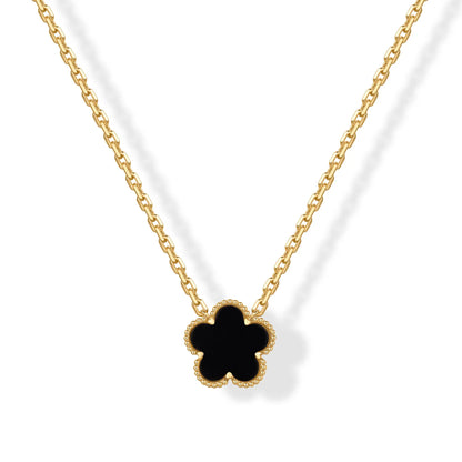 Gold Plated Clover Necklaces for Women - Black Onyx & Mother of Pearl Gemstone Pendant Necklace - Adjustable Chain Hypoallergenic Jewelry Gifts