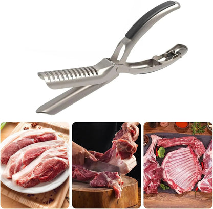 BBQ Rib , Rib Membrane Remover Stainless Steel Tool Kit, with Arc Clamp & Non-Slip Grip, Ergonomic Design for Easy Membrane Removal, Dishwasher Safe BBQ Accessories (1 PC)