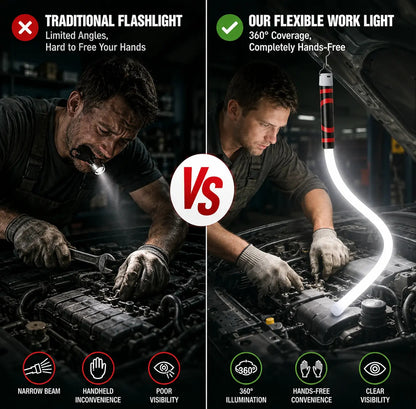 Bendable LED Flashlight Stick – 29" Flexible Rechargeable LED Work Light, High Lumen Hands-Free Inspection Light for Car Repair, Under Hood, Garage, Mechanic, DIY, Camping & Emergency Roadside, Summervibes