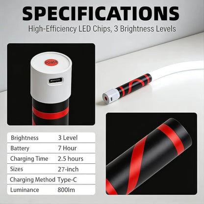 Bendable LED Flashlight Stick – 29" Flexible Rechargeable LED Work Light, High Lumen Hands-Free Inspection Light for Car Repair, Under Hood, Garage, Mechanic, DIY, Camping & Emergency Roadside, Summervibes