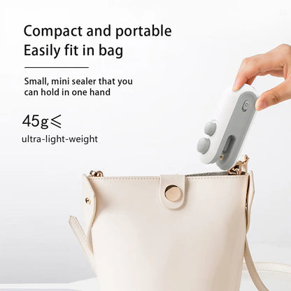 【FaddishDeal】Mini snack bag sealing machine,2 in 1 heat USB rechargeable snack bag selaer,plastic Electric bag sealers, keep food fresh. Portable Sealer Picnics.