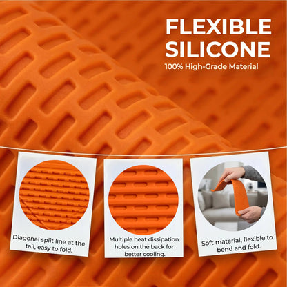 Flexible Silicone Aluminum Phone holder stand, Bendable Rollable Foldable Design, Universal Adjustable Anti-Slip Desktop Mount for Phone Tablet Laptop, Portable Ergonomic Holder for Home Office Travel-YY